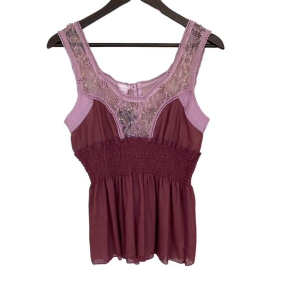 3/$21 Nolita from Francesca's Mauve and Plum Sequined Tank - NWT - Large - Picture 1 of 5